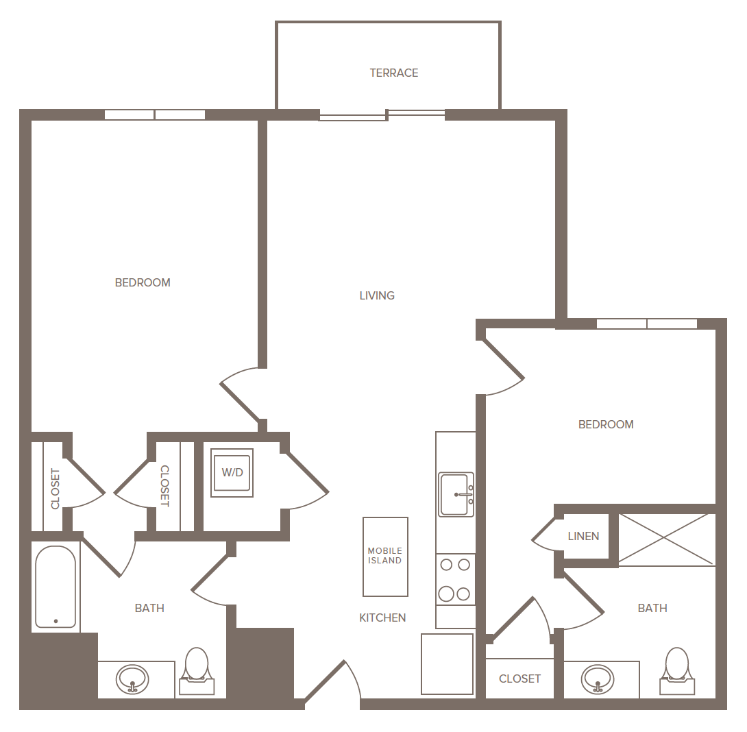 Floorplan for Apartment #1333, 2 bedroom unit at Halstead Parsippany